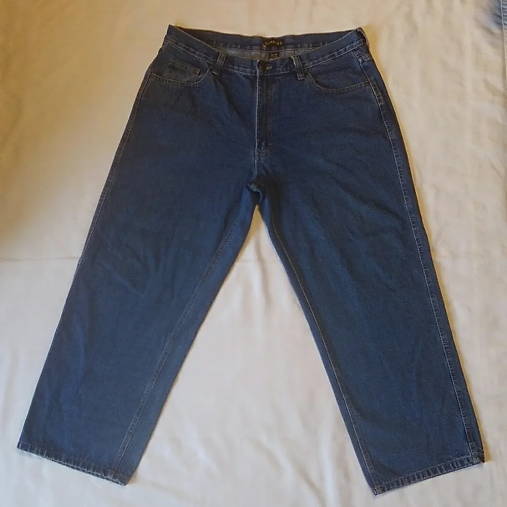 Stanley Straight Leg Denim Blue Jeans 38/30 EUC